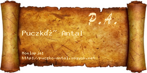 Puczkó Antal névjegykártya